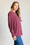 ONLINE EXCLUSIVE: When the Sun Goes Down Mineral Wash Ribbed Knit Top in Wine