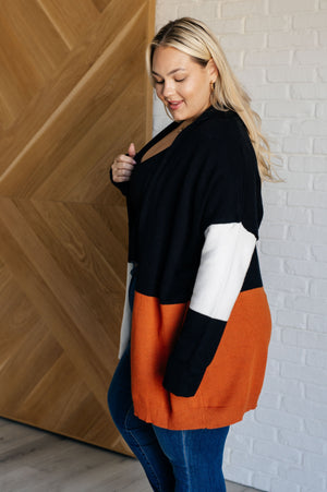 ONLINE EXCLUSIVE: Writer's Block Color Block Open Front Cardigan