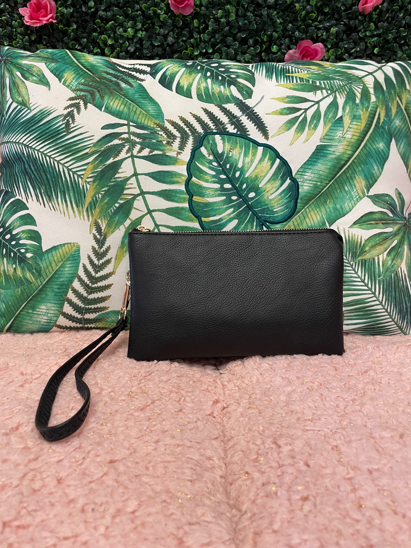 Vegan Leather Crossbody Purse With Wristlet Option