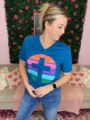 Colorful Cross Cut-Out Graphic Tee