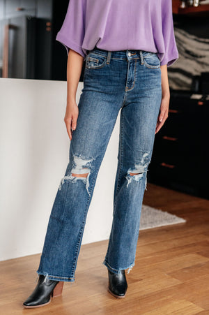 ONLINE EXCLUSIVE: Rose High Rise 90's Straight Jeans in Dark Wash
