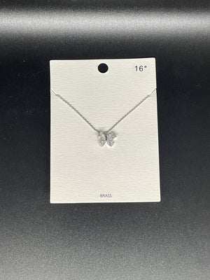 Dainty Butterfly Crystal Necklace